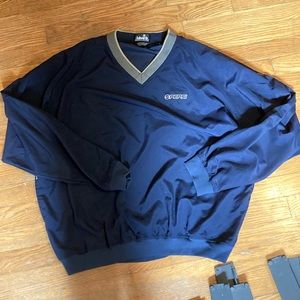 Ashworth Pepsi pullover windbreaker Mens L Navy Vintage